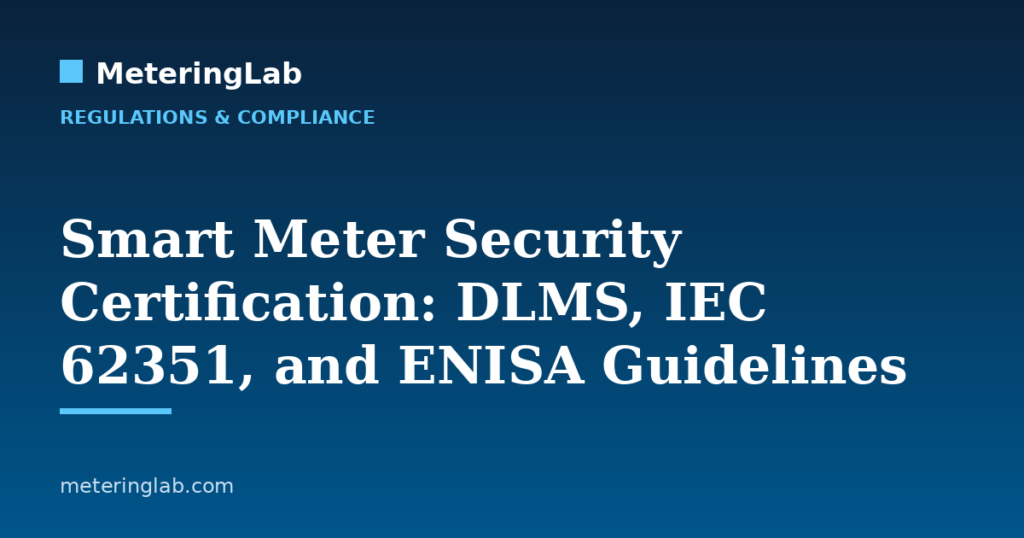 Smart Meter Security Certification: DLMS, IEC 62351, and ENISA Guidelines — MeteringLab