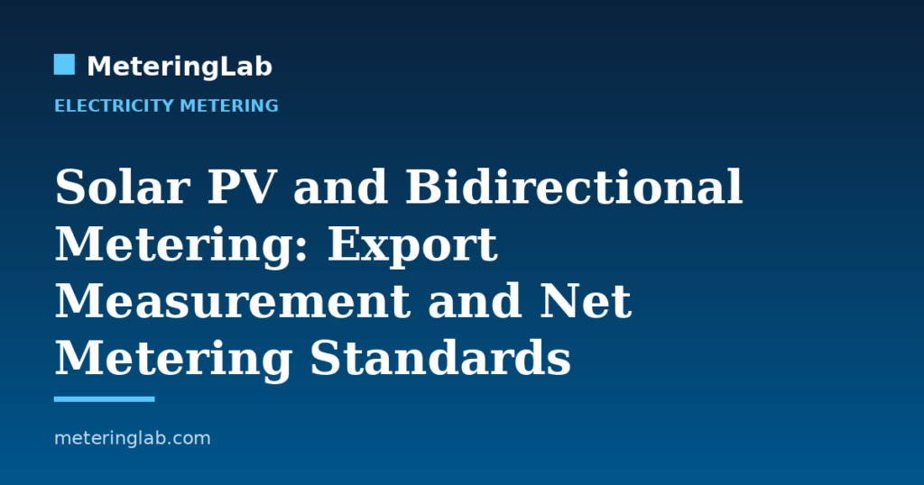 Solar PV and Bidirectional Metering: Export Measurement and Net Metering Standards — MeteringLab